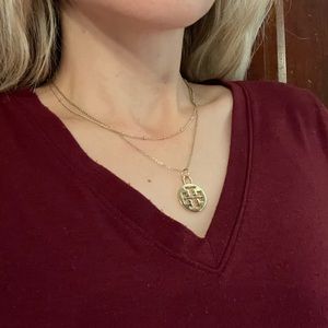 Tory Burch Double Strand Charm Necklace